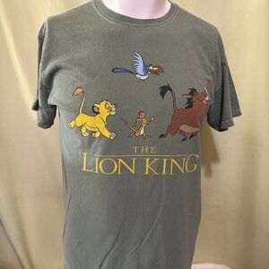 The Lion King Pumbaa Timon Zazu Simba Men's Green T Shirt Medium Disney